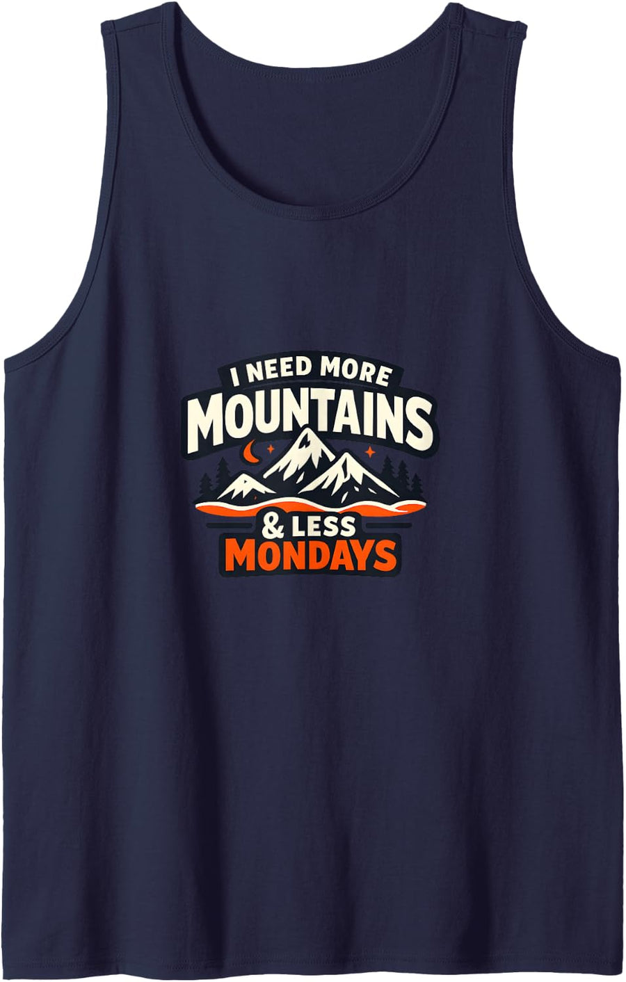 Mountain Lover Outdoor Adventure Nature Enthusiast Sleeveless Tank Top - Navy Blue