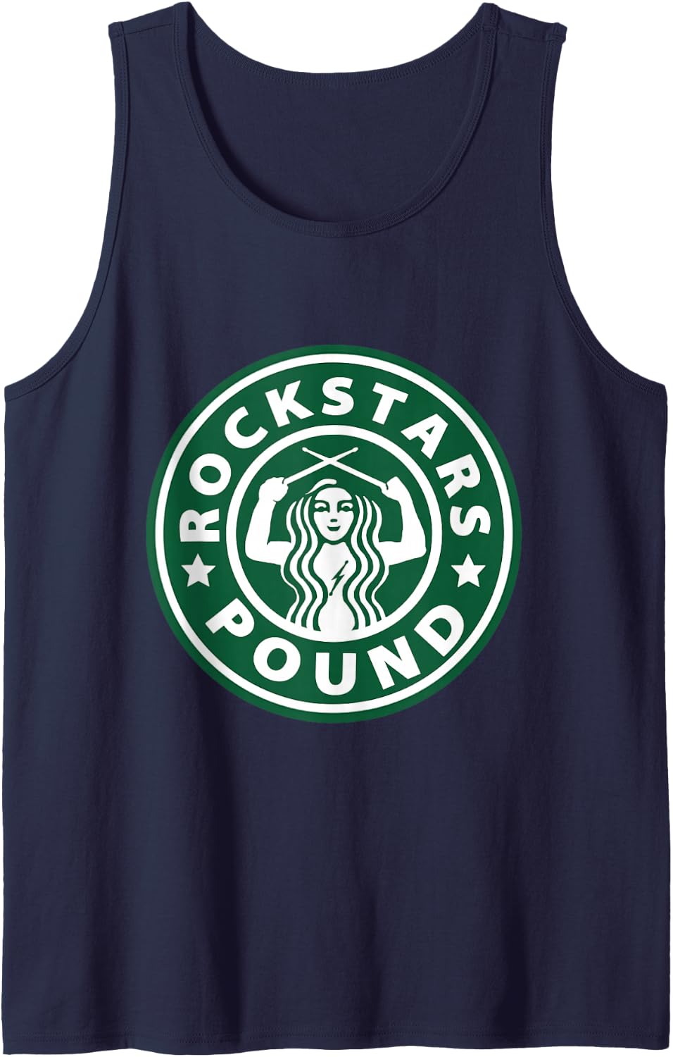 Pound Fitness - Rockstars Pound - Workout Graphic Design Tank Top - Navy Blue