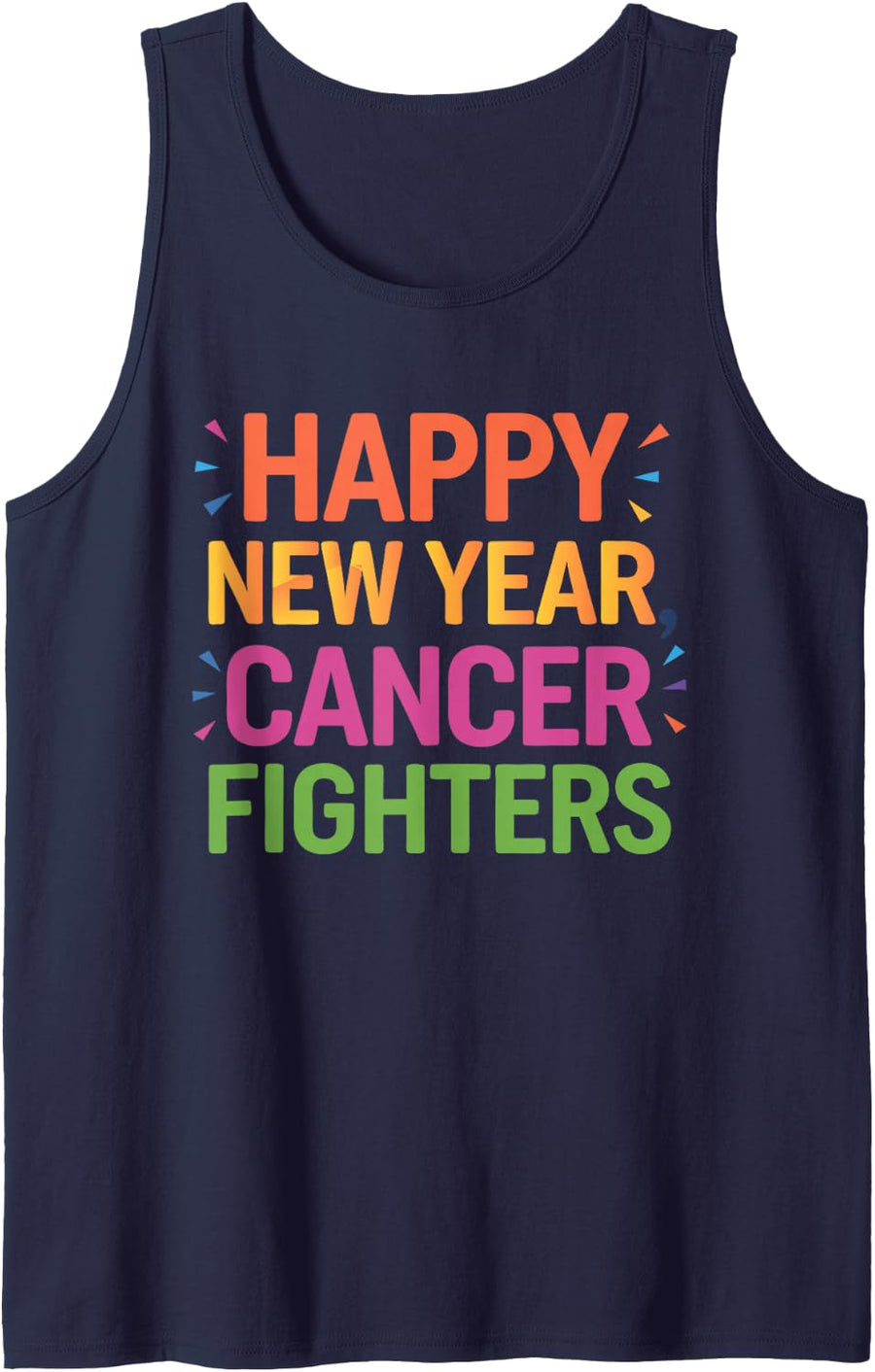 Happy New Year 2025 Oncology Nurse Funny for Men Women Sleeveless Tank Top - Navy Blue
