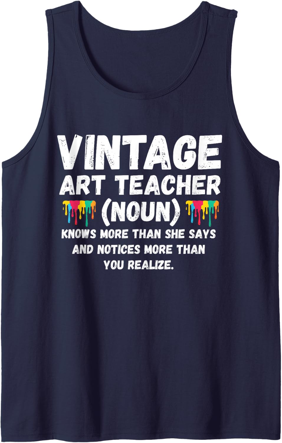 Art Teacher Definition Funny Teacher School Artist Tank Top - Navy Blue