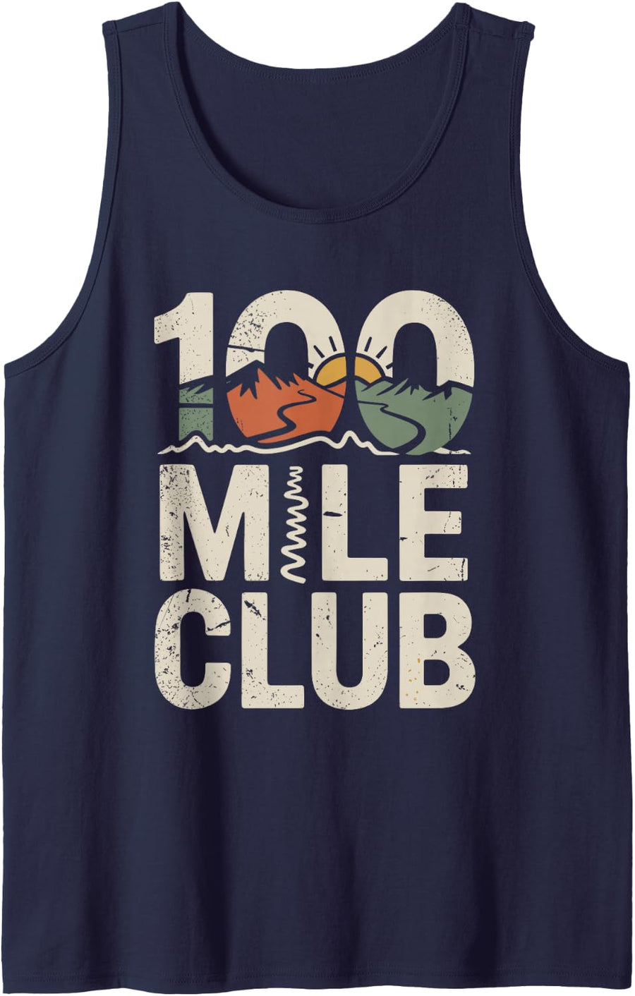 100 Mile Club Miler Ultra Runner Trail Hundo Ultramarathon Tank Top - Navy Blue