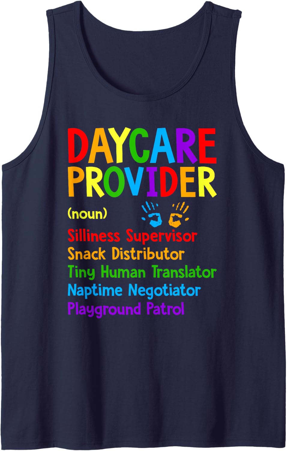 Daycare Provider Definition Teacher Appreciation Tank Top - Navy Blue