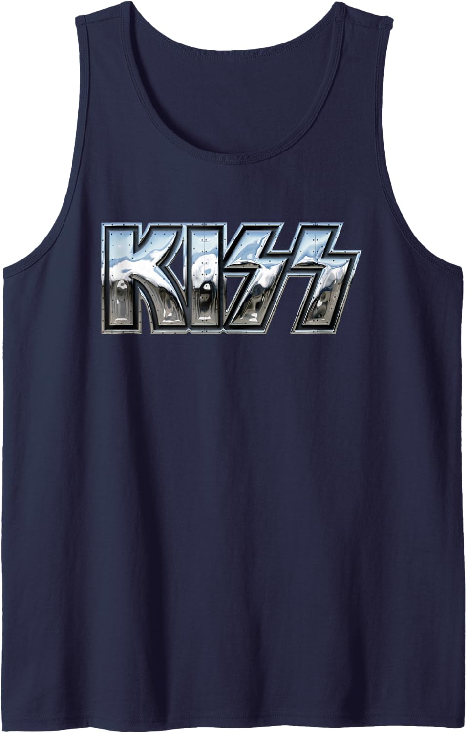 KISS - Chrome Tank Top - Navy Blue