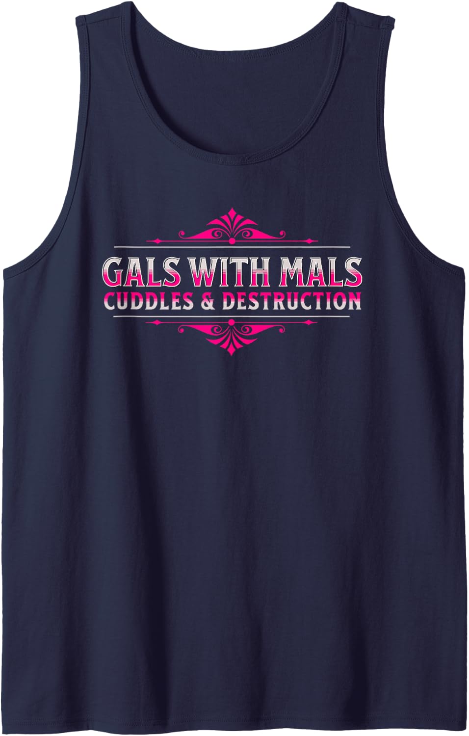 Gals With Mals, Belgian Malinois Mom, Malinois Lover Tank Top - Navy Blue