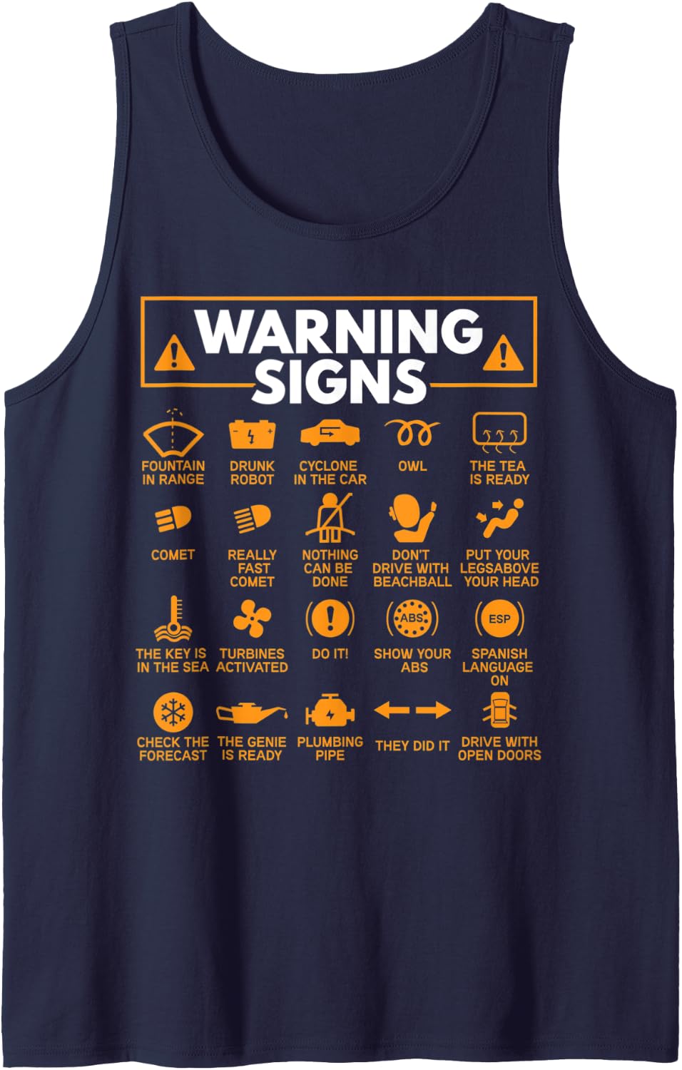 Warning Signs 101 Funny Car Mechanic Gift Gift Car Funny Tank Top - Navy Blue