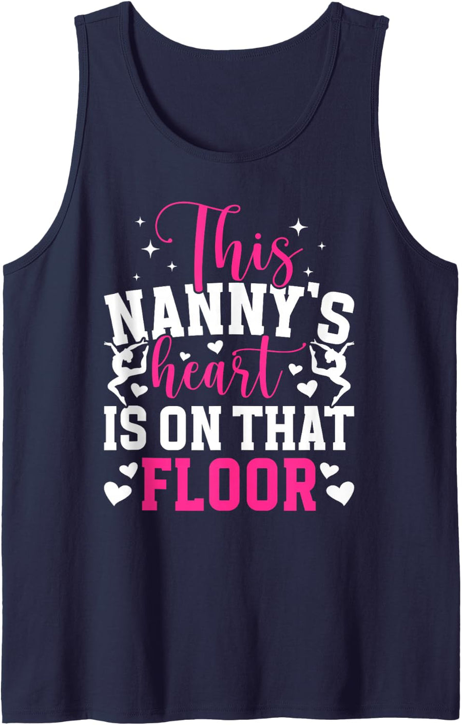 Proud Gymnastics Nanny of A Gymnast Nanny Grandma Tank Top - Navy Blue