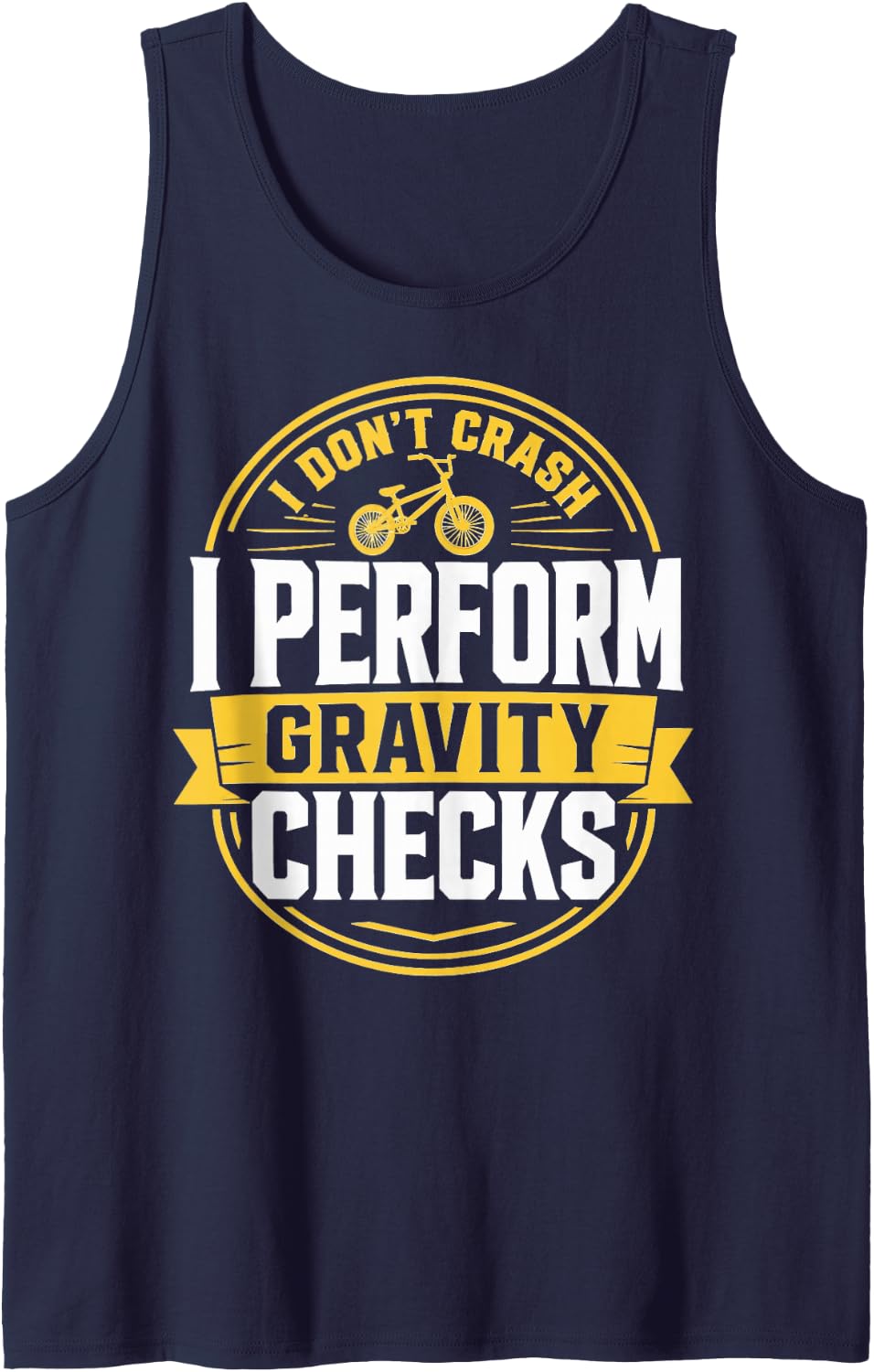 BMX Rider Humor Freestyle Bike Tank Top - Navy Blue