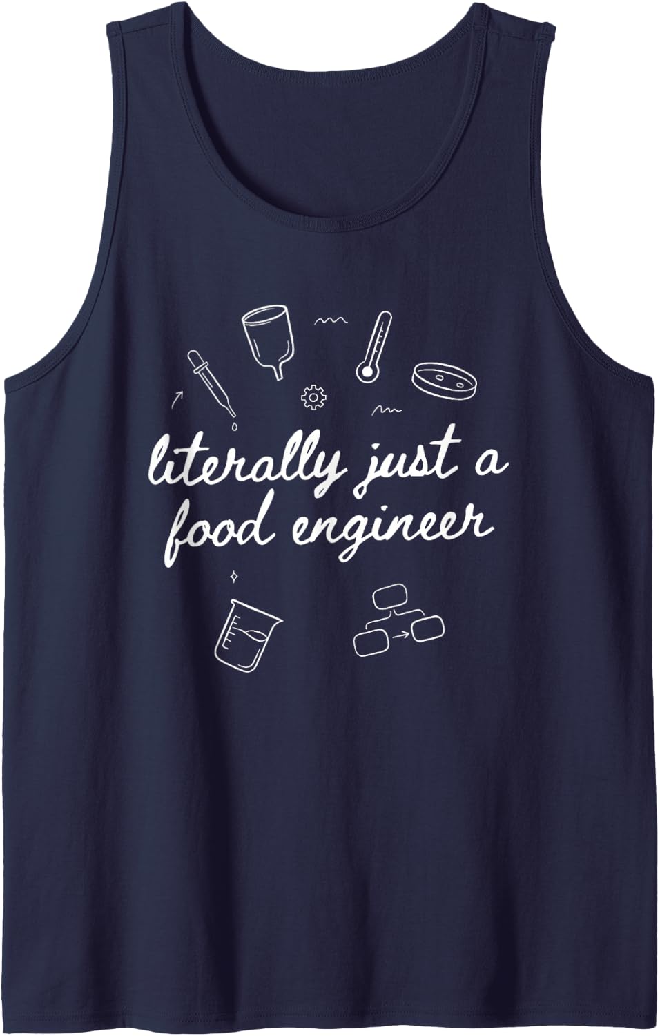 Food Engineer Science Process Technologist Engineering Sleeveless Tank Top - Navy Blue