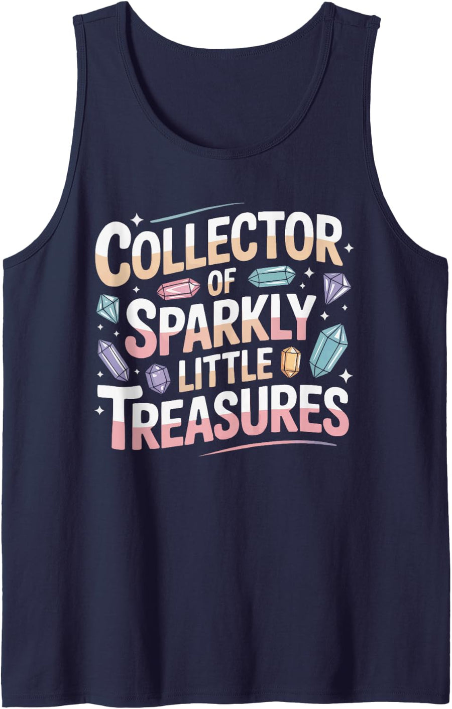 Crystal Collector Gems Precious Stones Gemstones Sleeveless Tank Top - Navy Blue