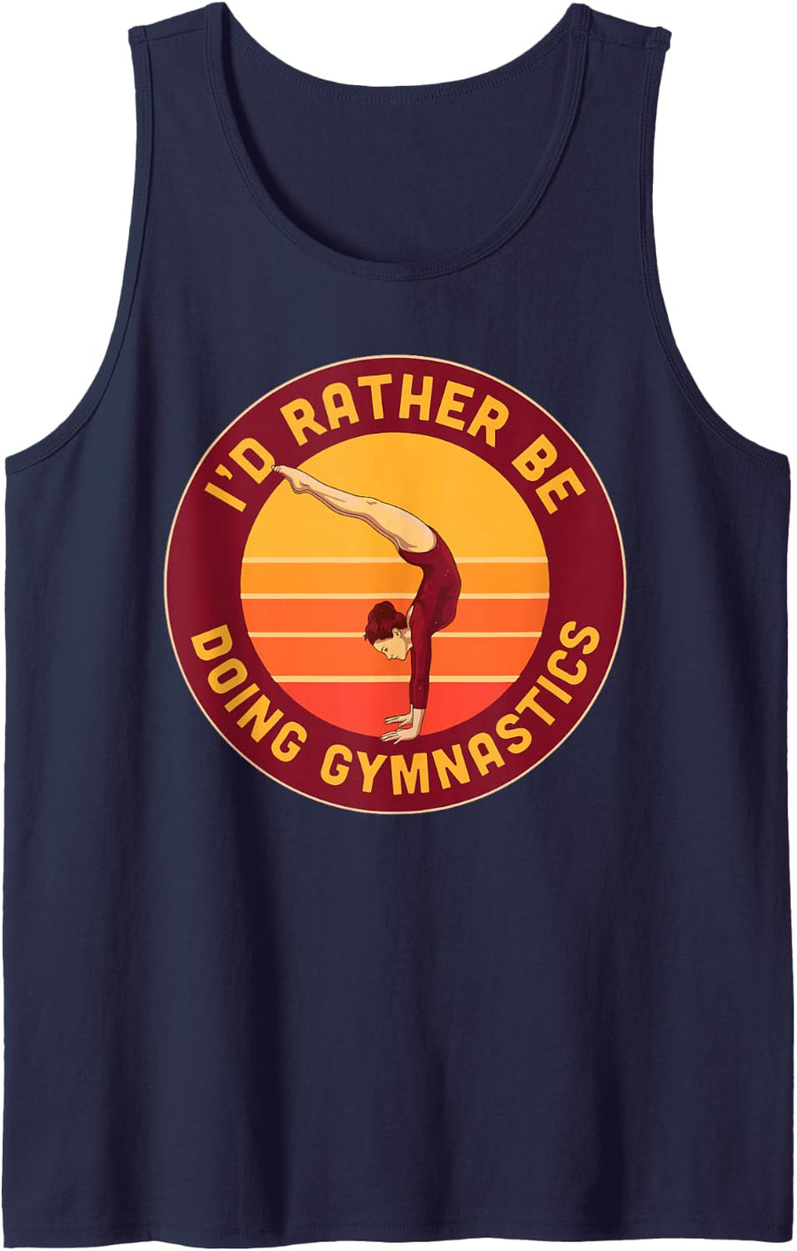 I'd Rather Be Doing Gymnastics Funny Sleeveless Tank Top - Navy Blue