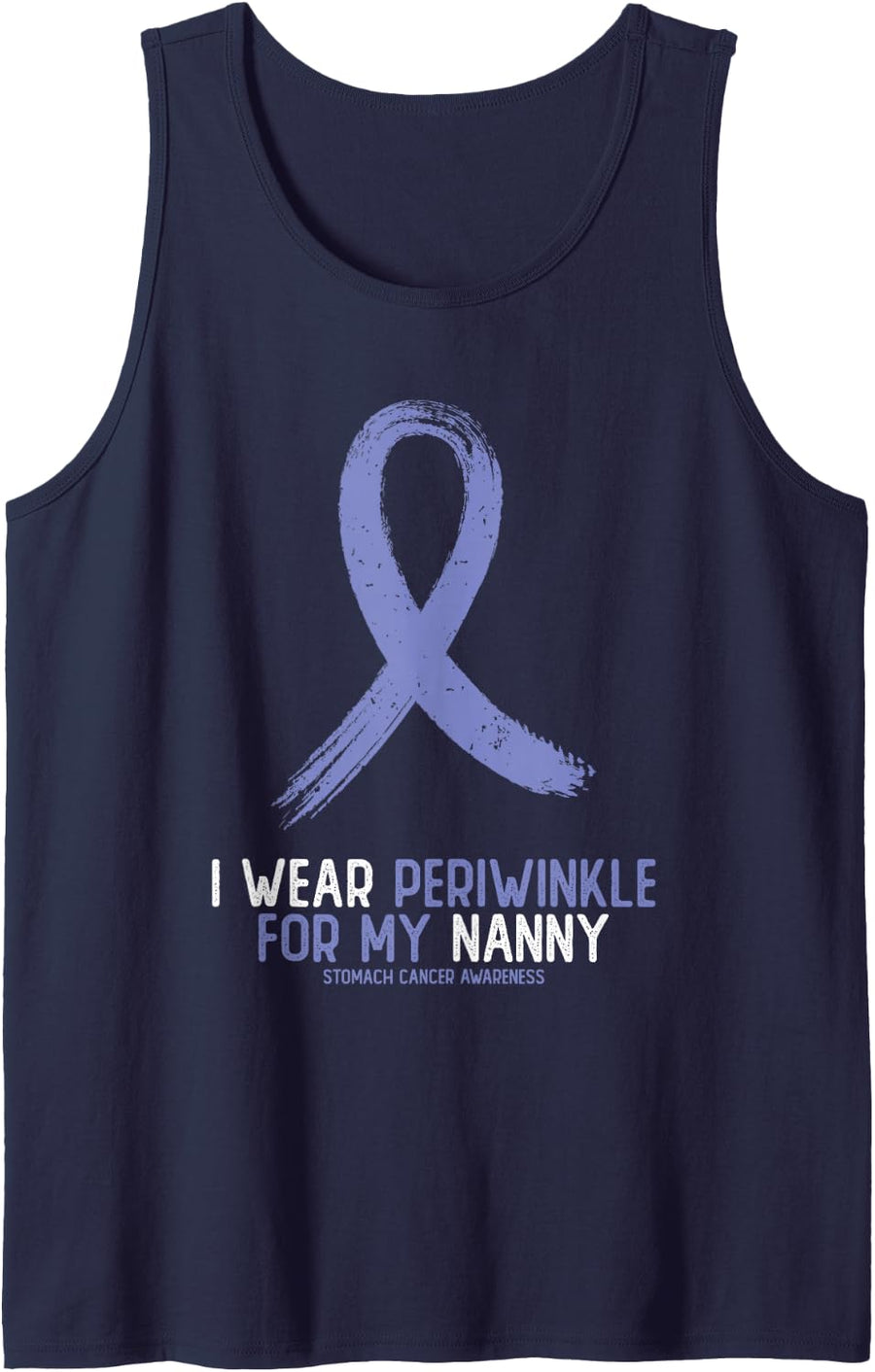 I Wear Periwinkle for My Nanny Stomach Cancer Awareness Sleeveless Tank Top - Navy Blue