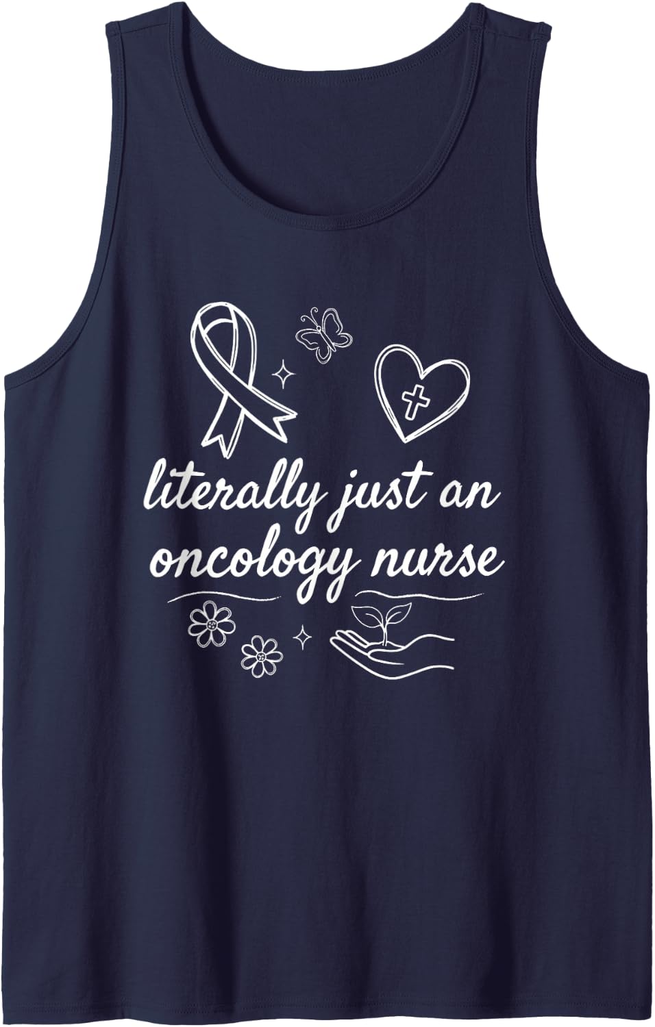Oncology Nurse Cancer Chemo Hematology Nursing Sleeveless Tank Top - Navy Blue