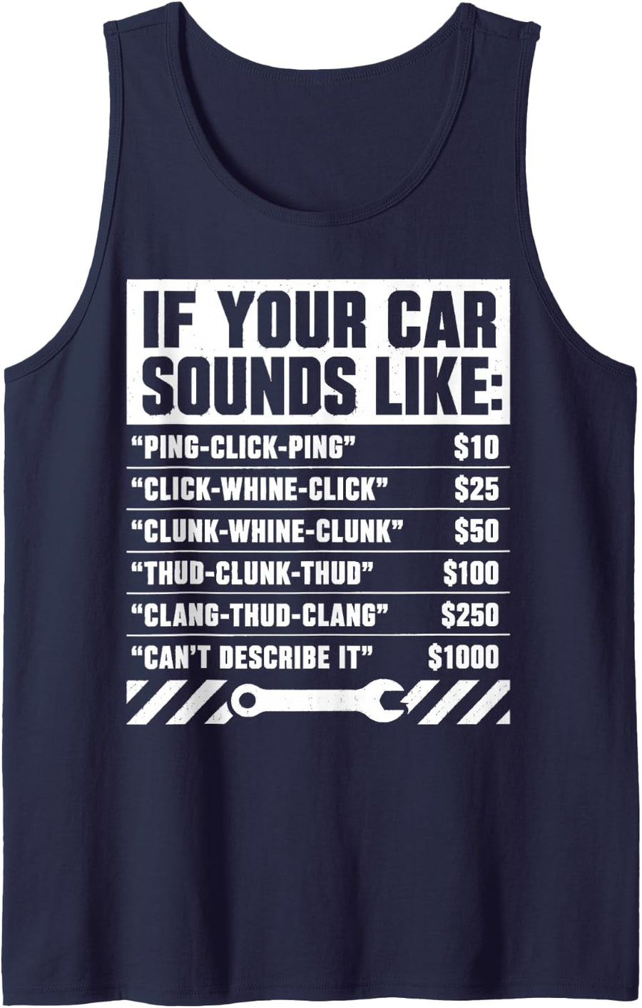 If Your Car Sounds Like Mechanic Labor Rate Pricing Humor Tank Top - Navy Blue