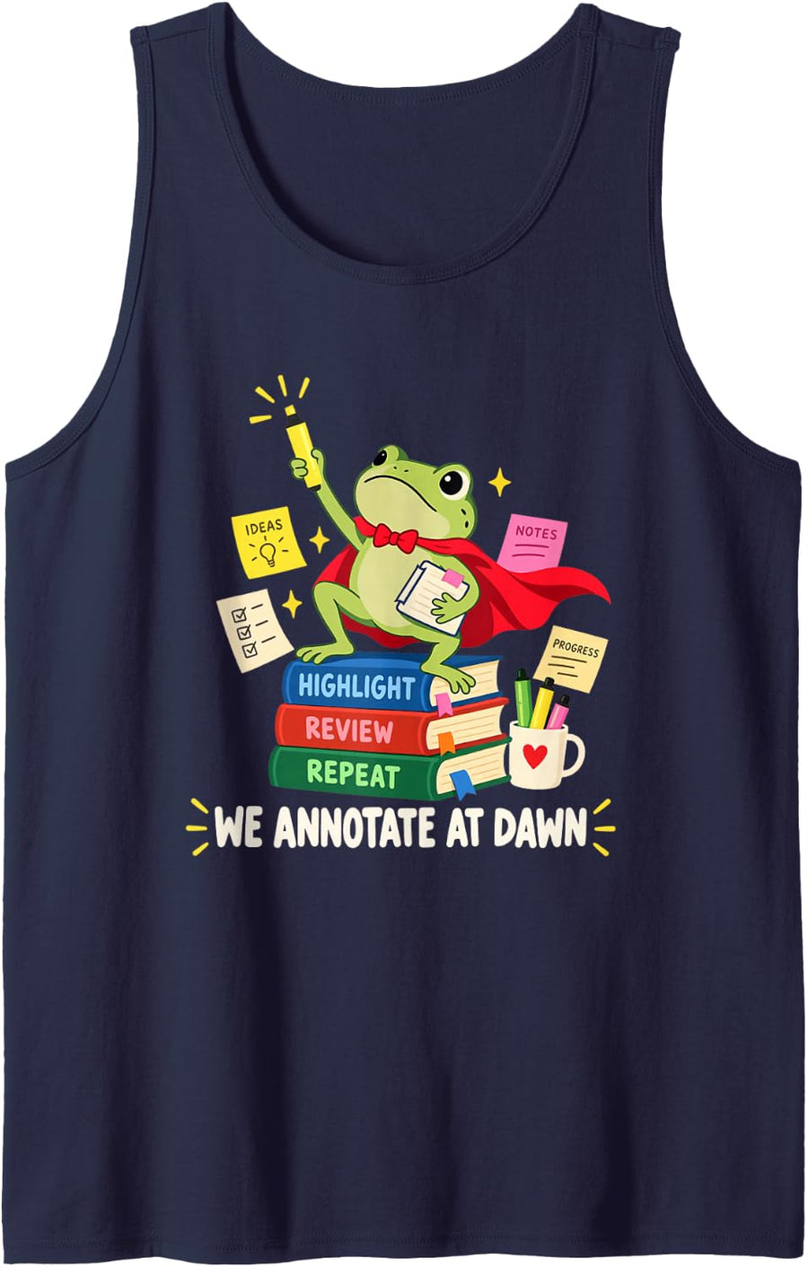 We Annotate At Dawn English Teacher Sleeveless Tank Top - Navy Blue