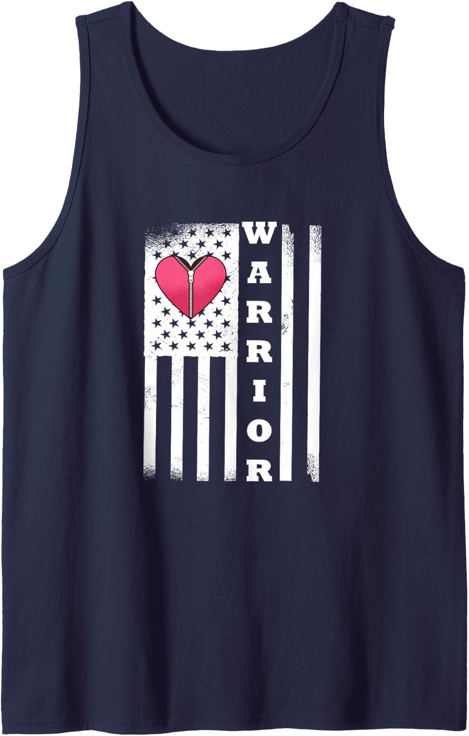 Open Heart Surgery Warrior for Heart Patients Survivor Sleeveless Tank Top - Navy Blue