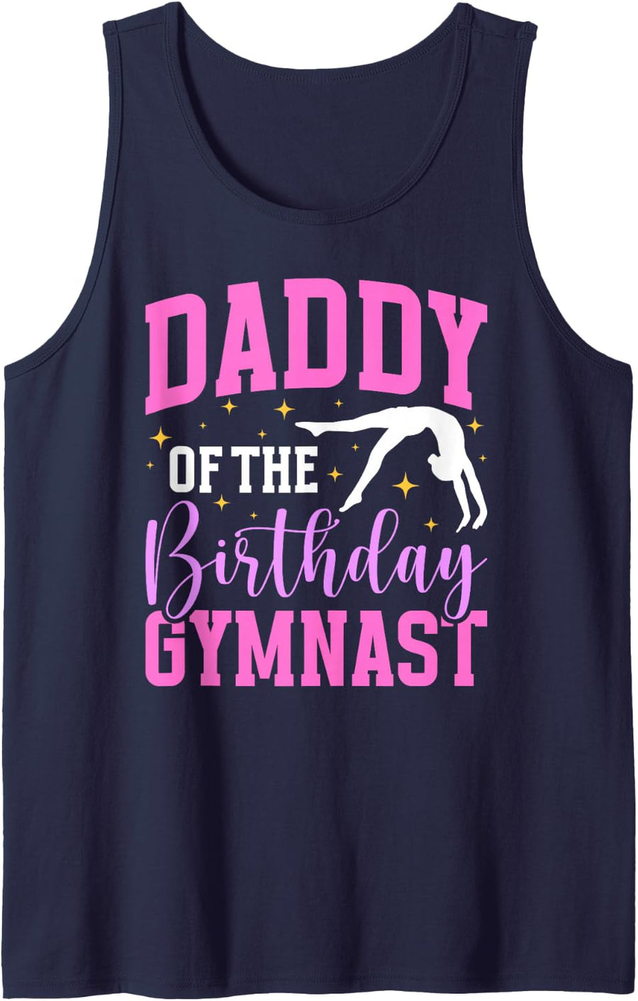 Men's Daddy of The Birthday Gymnast Gymnastics Family Party Tank Top - Navy Blue