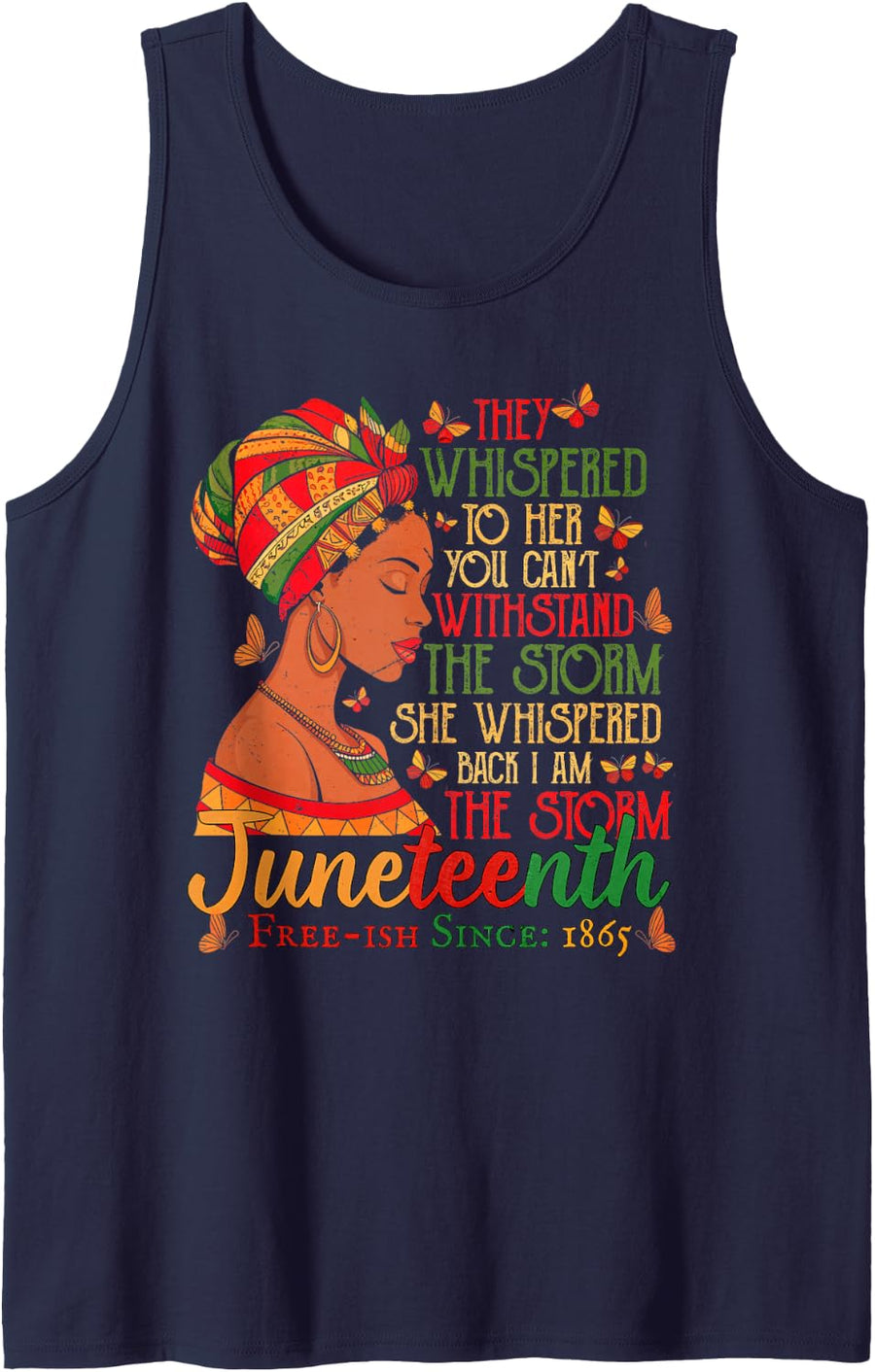 Juneteenth 1865 Am The Storm Black Women Black History Month Tank Top - Navy Blue