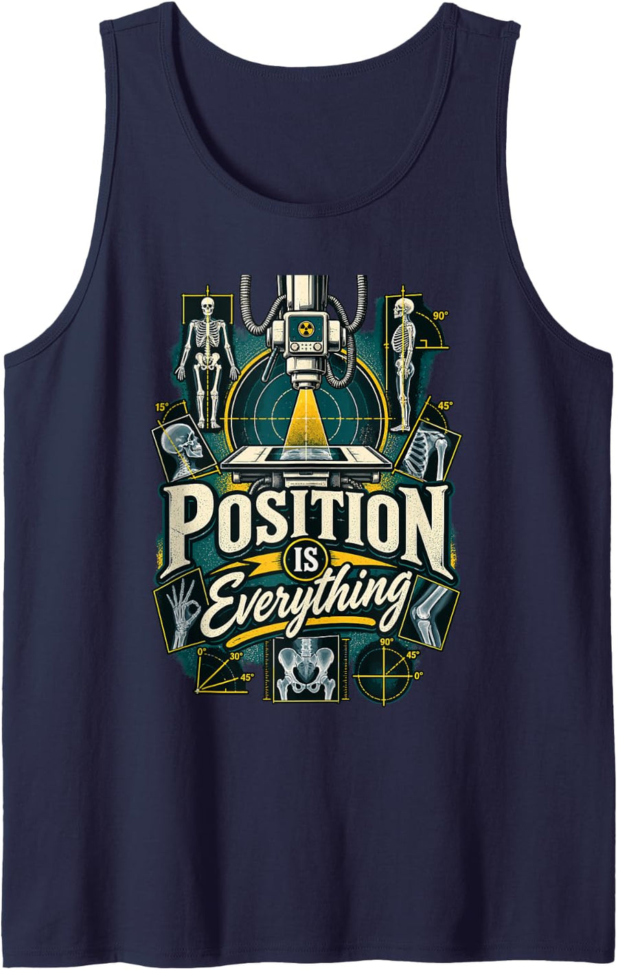 Funny X- Ray Technician Position is Everything Radiology Sleeveless Tank Top - Navy Blue