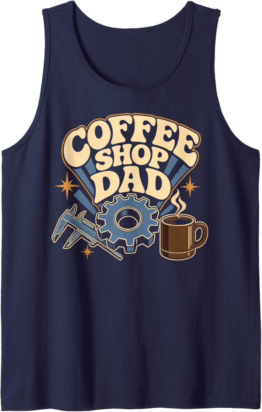 Coffee Sleeveless Tank Top - Navy Blue