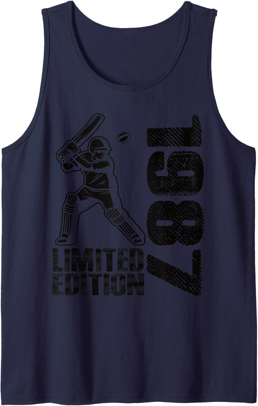 Limited Edition 1987 Limited Edition Cricket Geburtstag 1987 Sleeveless Tank Top - Navy Blue