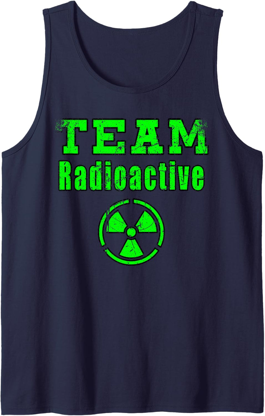 Team Radioactive Radioactive Warning Sign Vintage Tank Top - Navy Blue