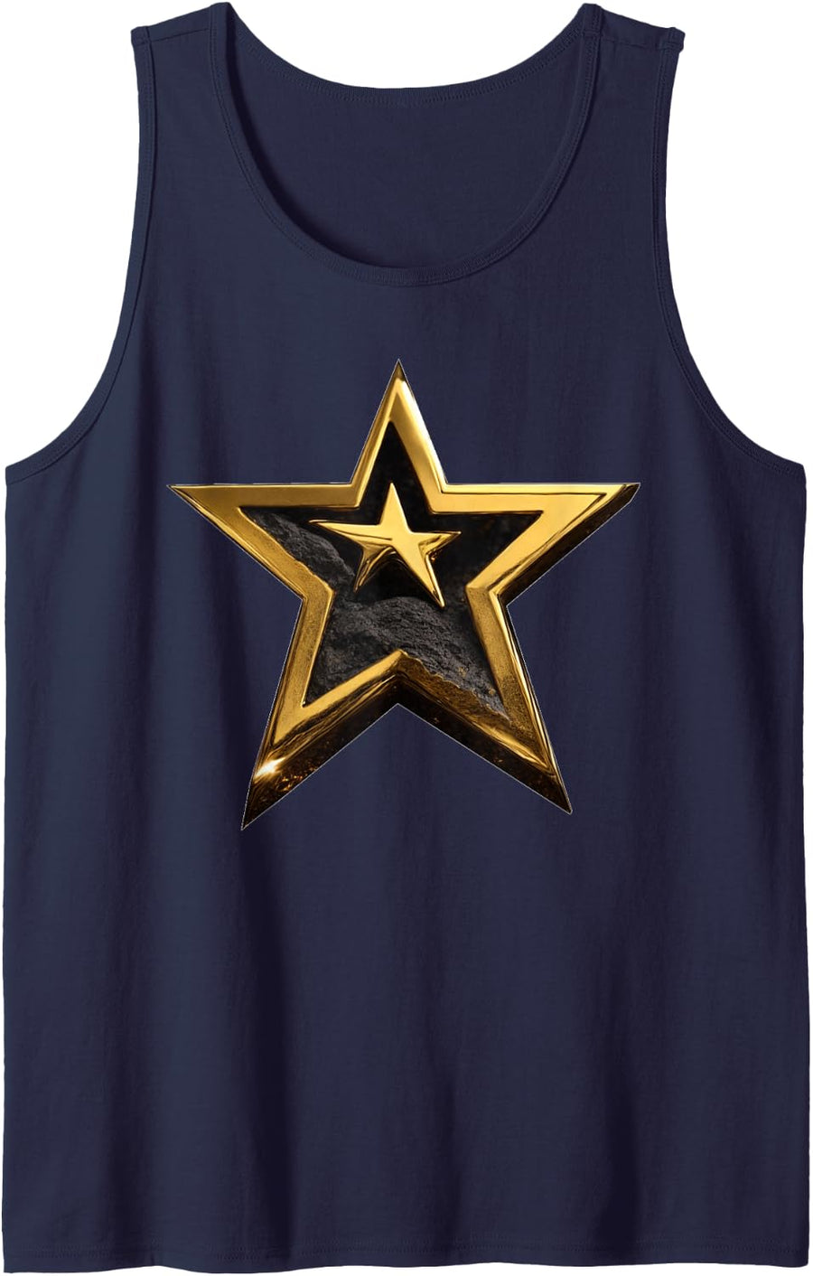 Rock Star Gold Special Edition Tank Top - Navy Blue