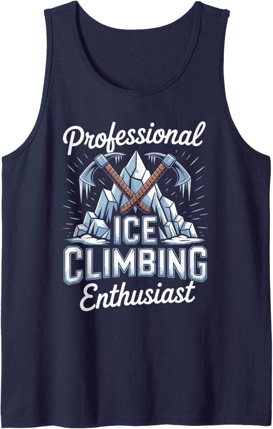 Professional Ice Climbing Enthusiast Ice Climber Tank Top - Navy Blue