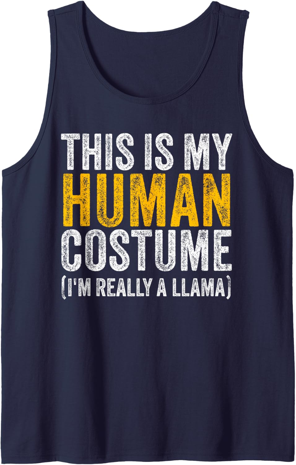 Llama - Funny Easy Lazy Quick Halloween Costume Tank Top - Navy Blue