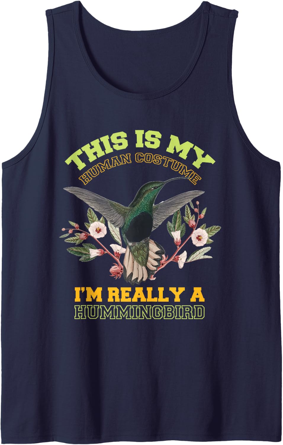 Hummingbird Costume Funny Birds Sleeveless Tank Top - Navy Blue