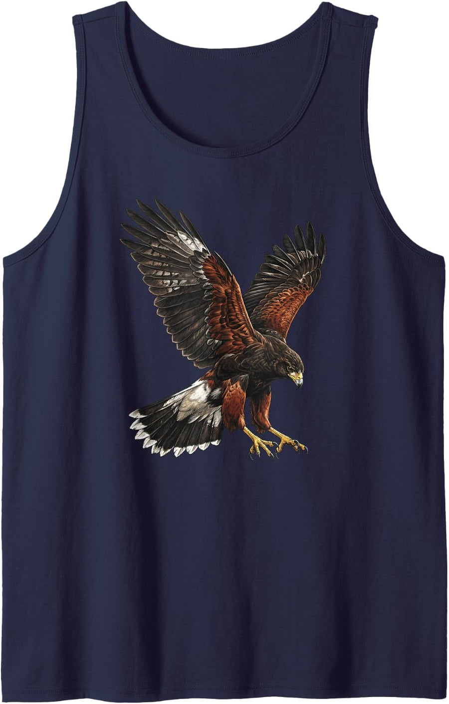 Harris Hawk Bird of Prey Falconry Bird Watching Wildlife Sleeveless Tank Top - Navy Blue
