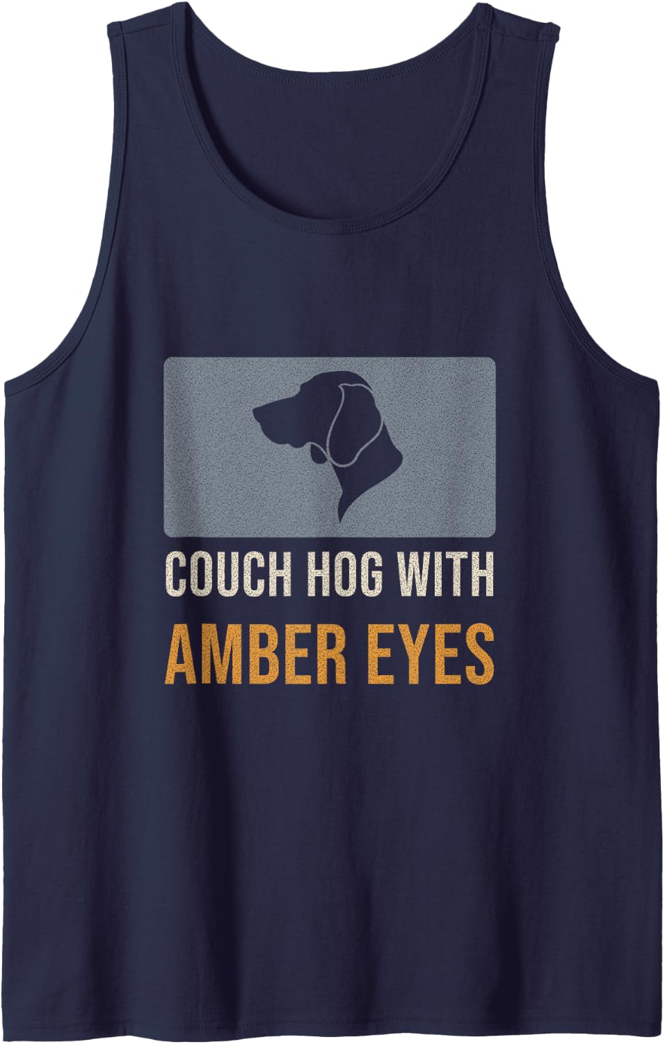 Weimaraner - Couch Hog with Amber Eyes - Weim Lover Sleeveless Tank Top - Navy Blue