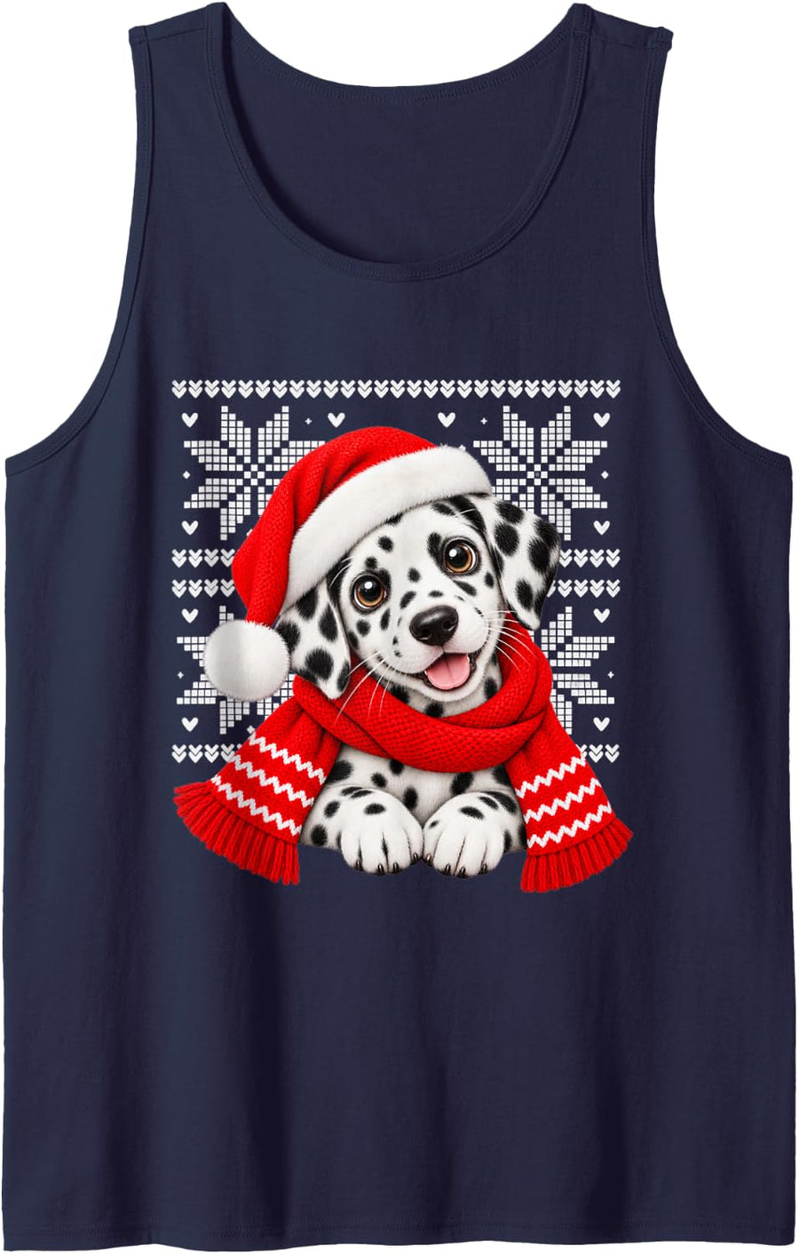 Ugly Christmas Dachshund Scarf Holiday Cute Kids Sleeveless Tank Top - Navy Blue