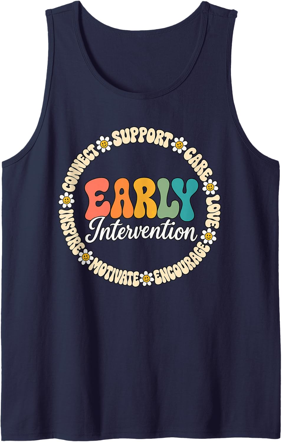 Early Intervention Professional Child Development Teacher Sleeveless Tank Top - Navy Blue