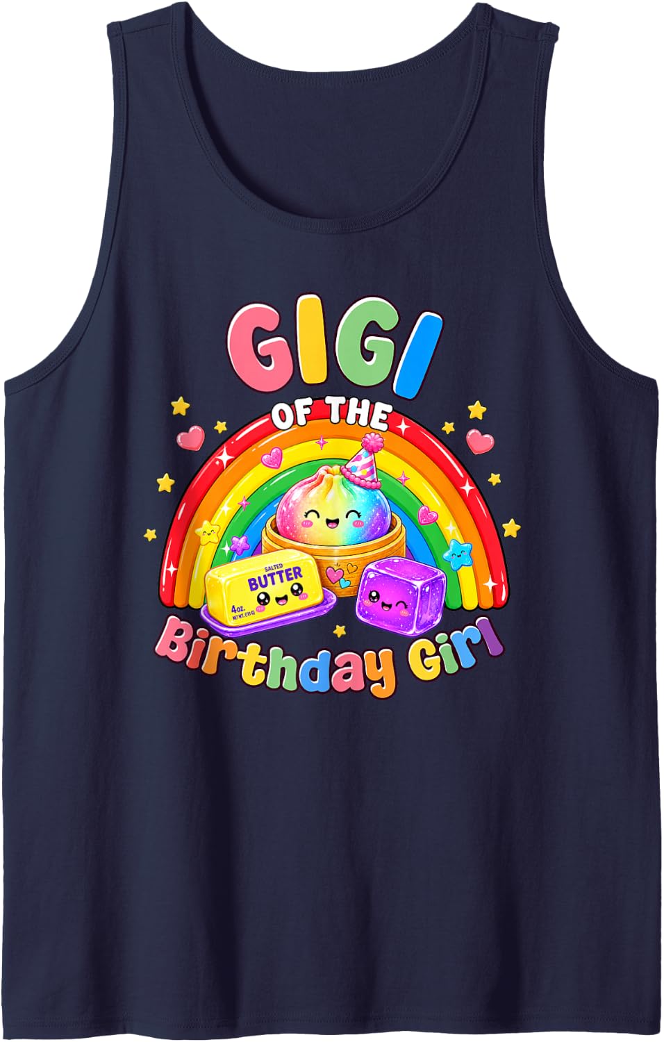 Gigi of The Birthday Girl Kawaii Dumpling Squishy Butter Sleeveless Tank Top - Navy Blue
