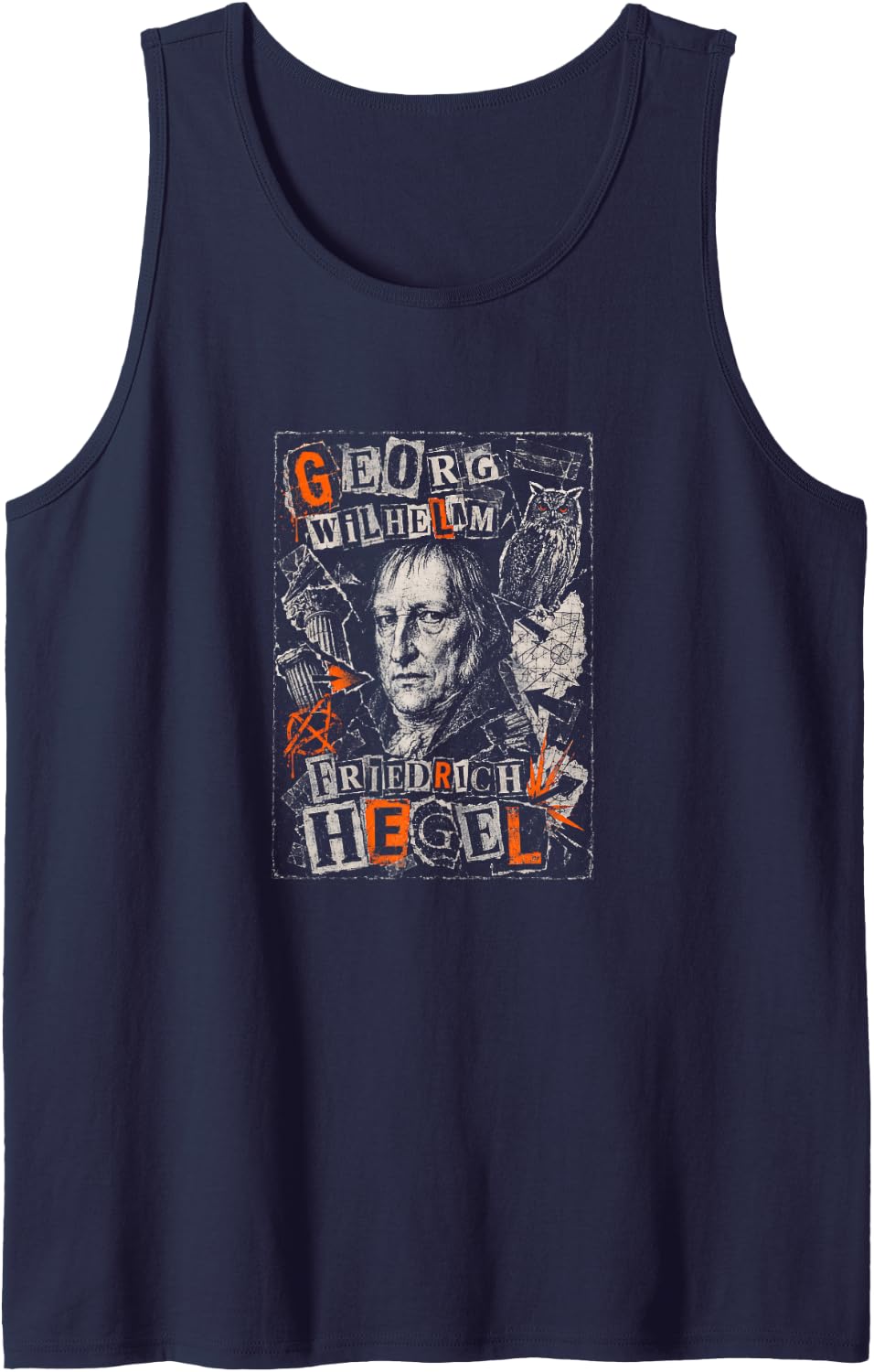 Hegel Georg Wilhelm Friedrich German Idealism Tank Top - Navy Blue