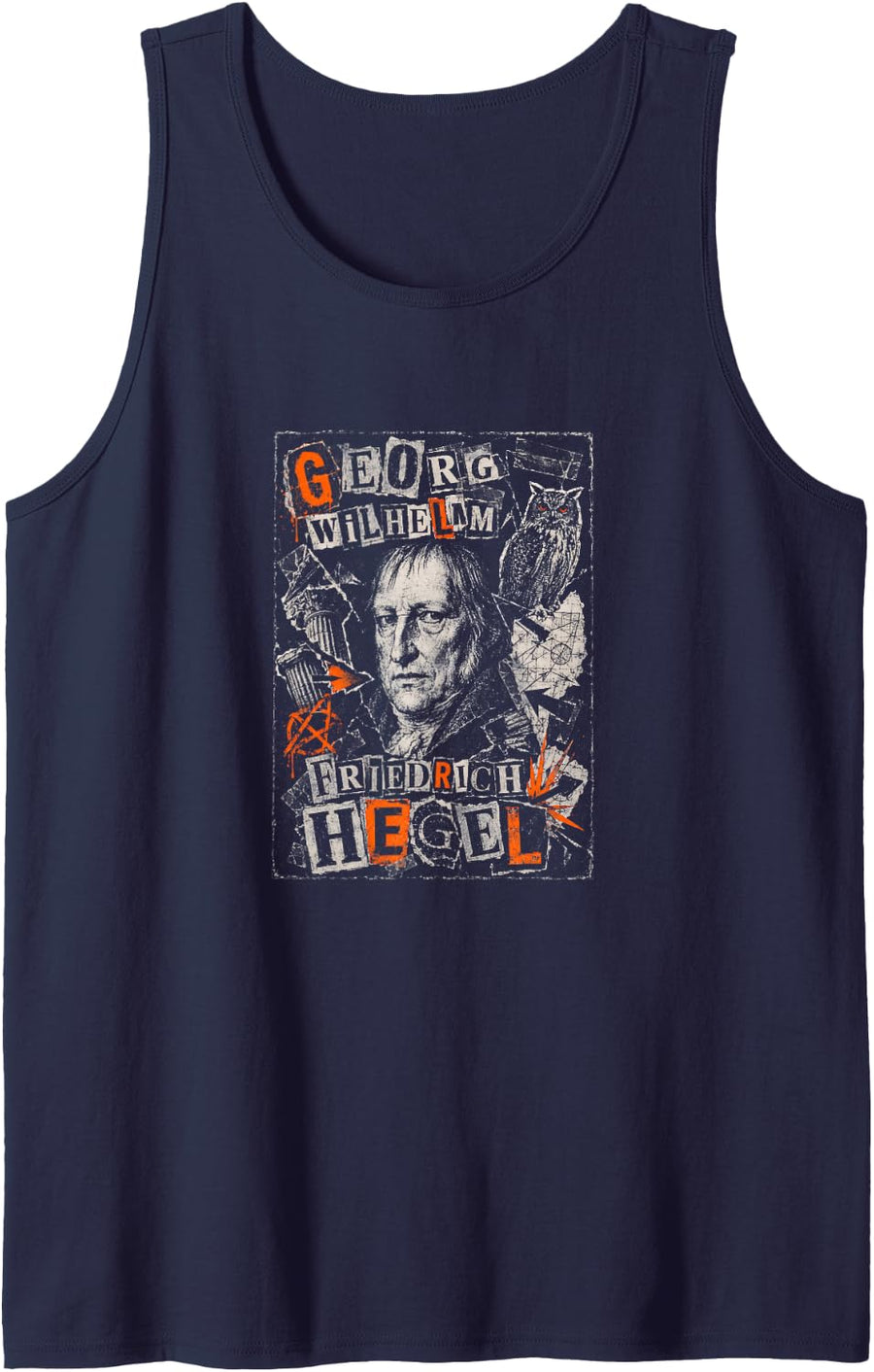 Hegel Georg Wilhelm Friedrich German Idealism Tank Top - Navy Blue