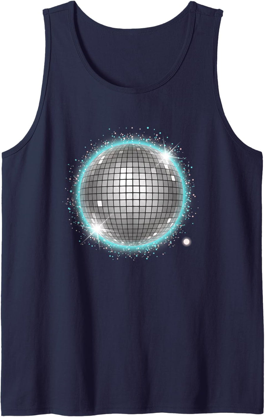 Disco Ball Retro Dance Party Mirror Ball 70S 80S Nightclub Tank Top - Navy Blue