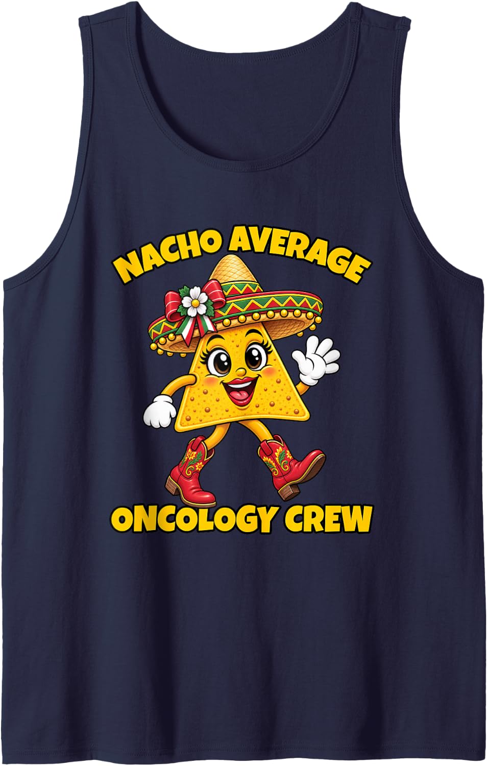 Nacho Average Oncology Crew Oncologist Funny Oncology Nurse Tank Top - Navy Blue
