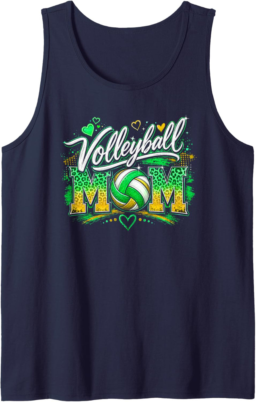 Volleyball Mom College Player Mother Team Sports Support Tank Top - Navy Blue