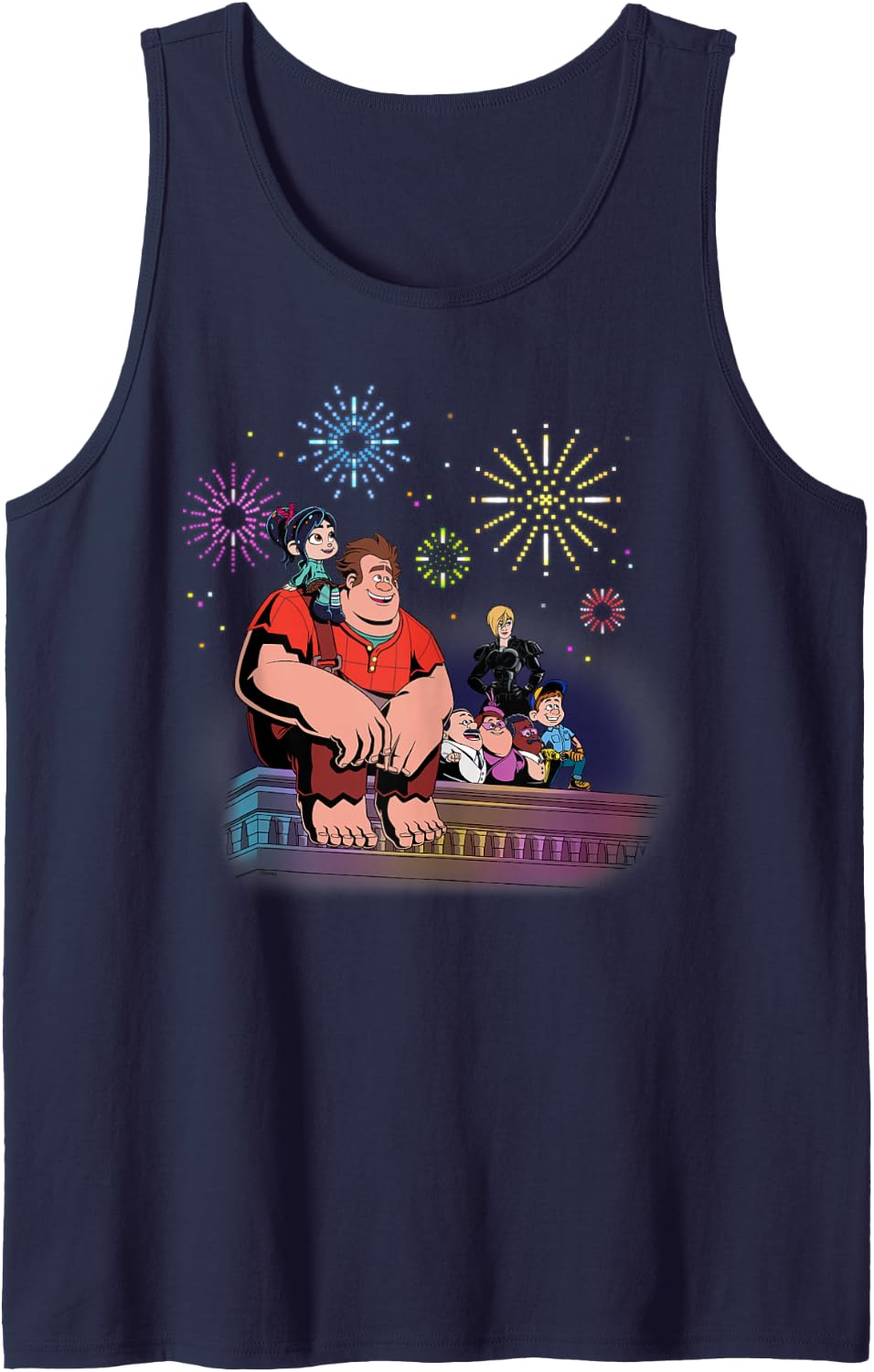 Disney Wreck-It Ralph & Friends New Year's Eve Fireworks Tank Top - Navy Blue