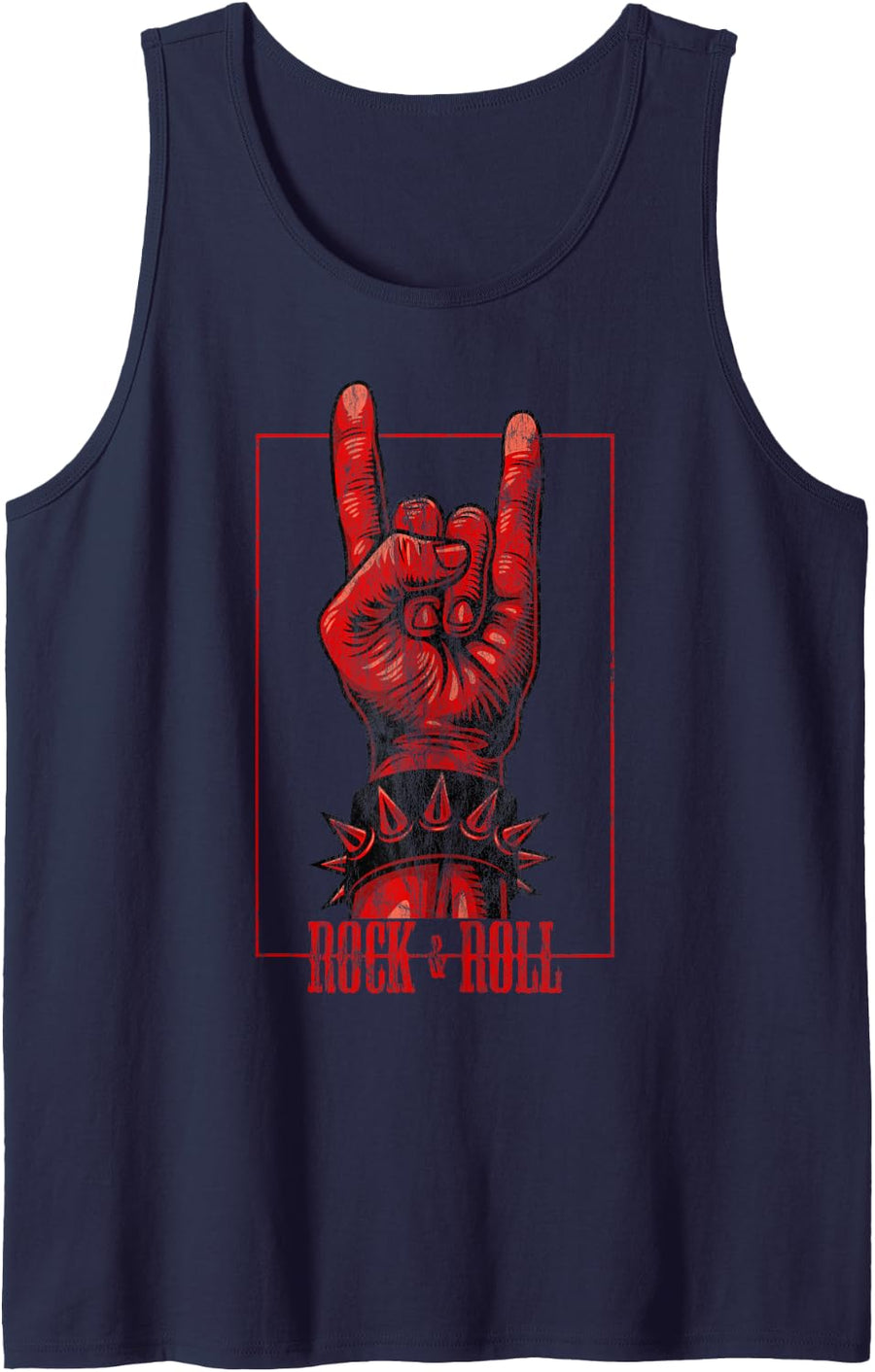 Rock & Roll Devil's Salute Rocker Concert Tank Top - Navy Blue