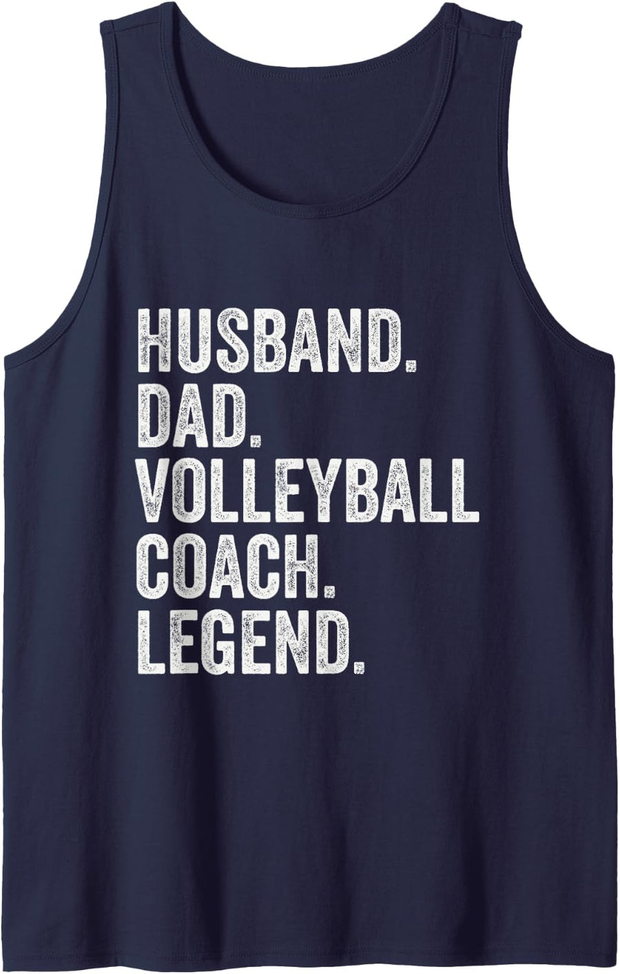 Men's Husband Dad Volleyball Coach Legend Retro Vintage Sleeveless Tank Top - Navy Blue