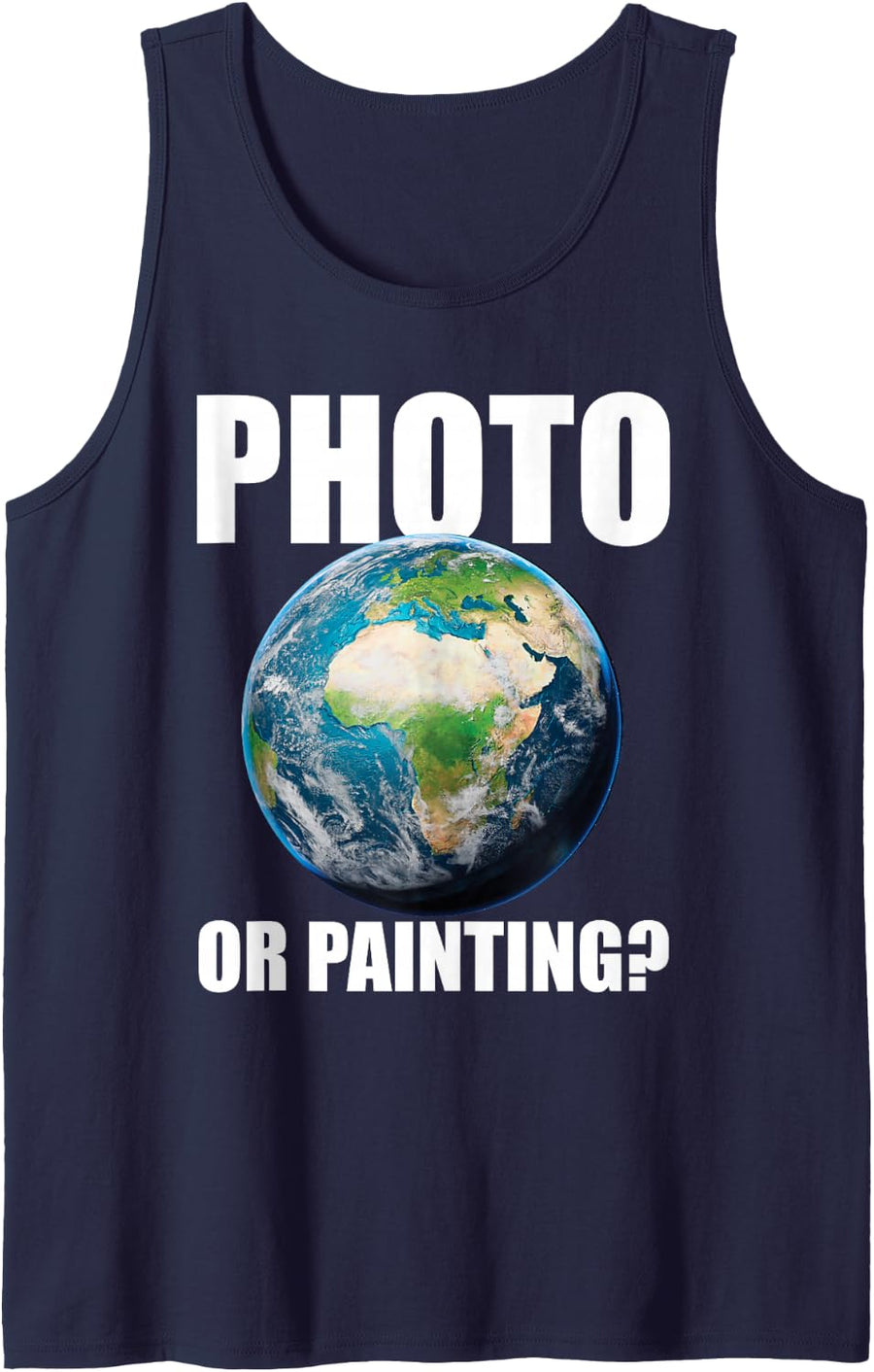 Photo or Painting? Earth Artist Painter Art Teacher Sleeveless Tank Top - Navy Blue