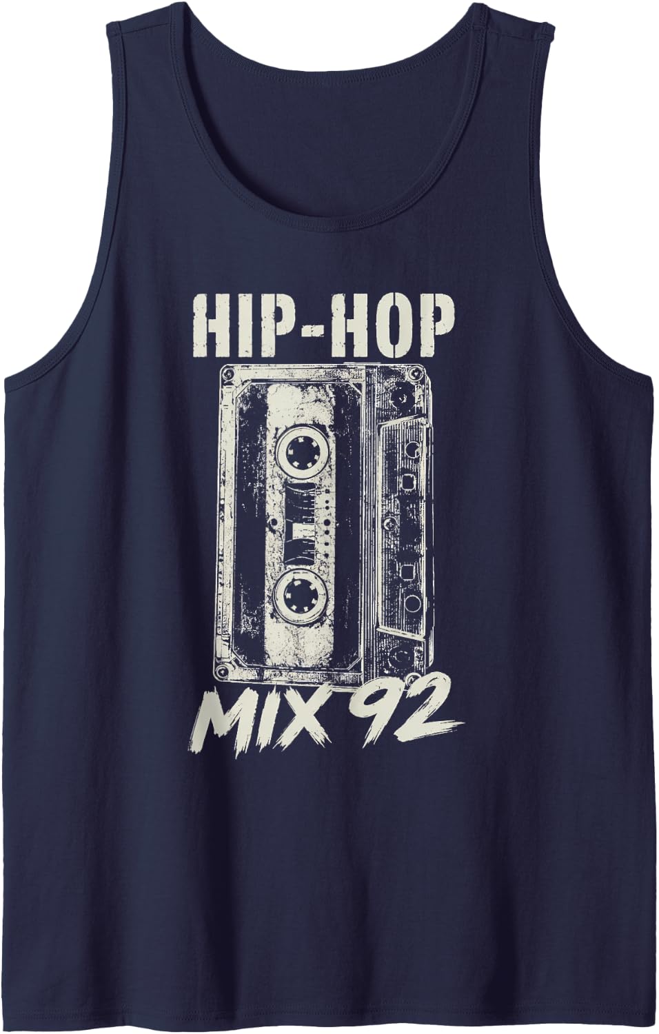 Hip Hop Mix 92 Retro Cassette Tape Old School Rap Tank Top - Navy Blue