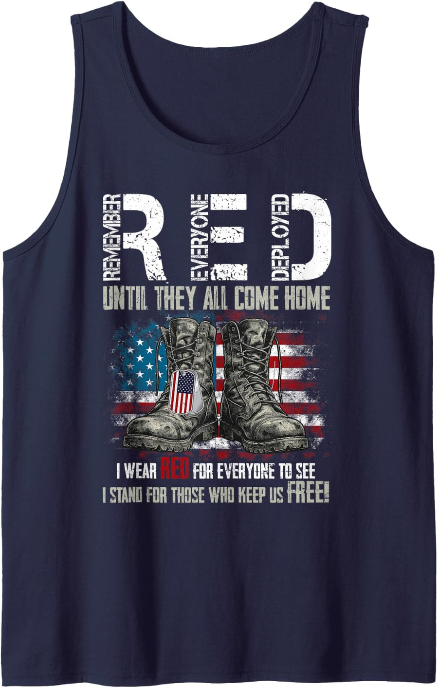 On Friday We Wear Red Military R.E.D Friday Military Tank Top - Navy Blue