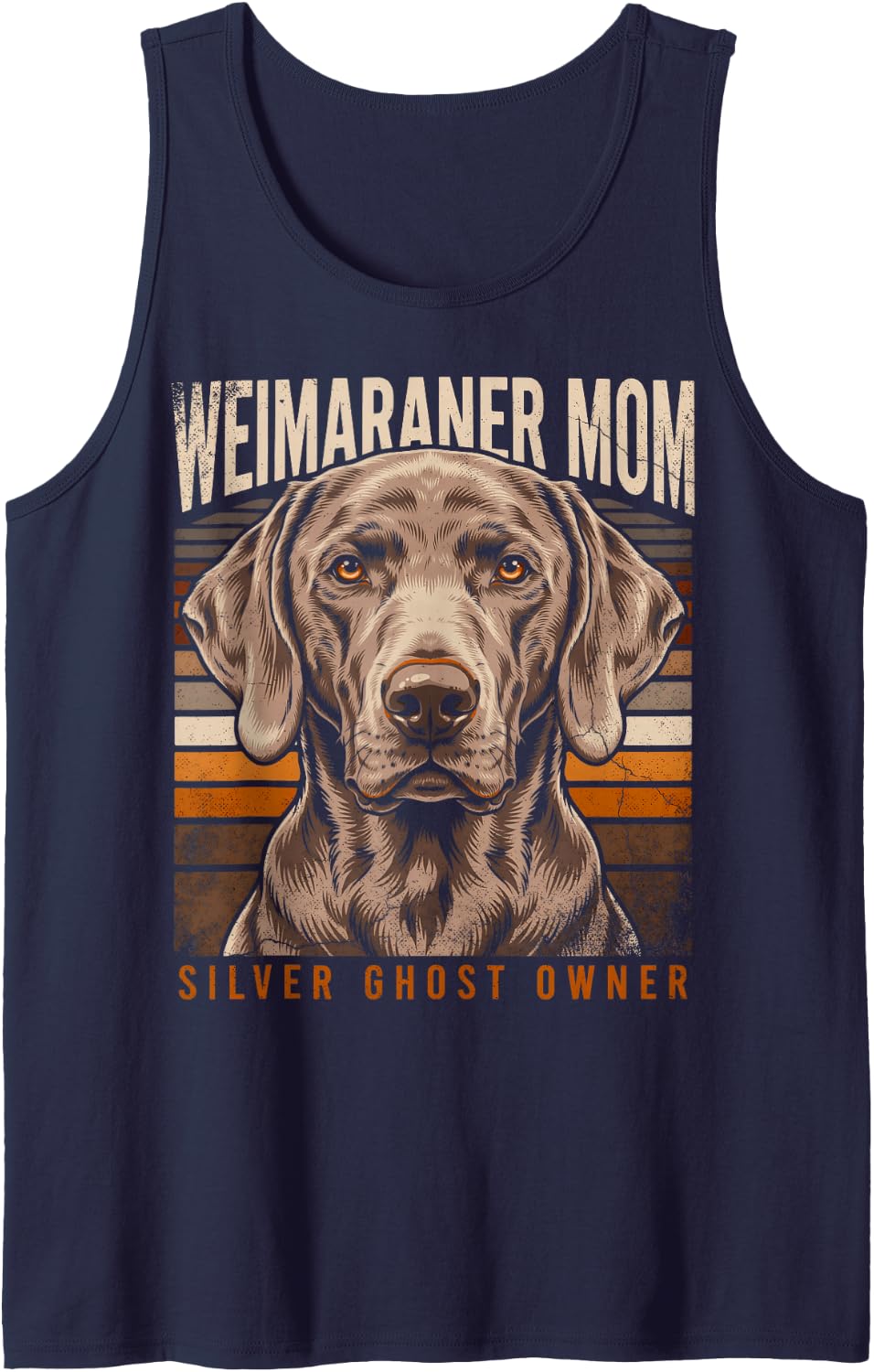 Silver Ghost Owner Weimaraner Mom Dog Lover Sleeveless Tank Top - Navy Blue