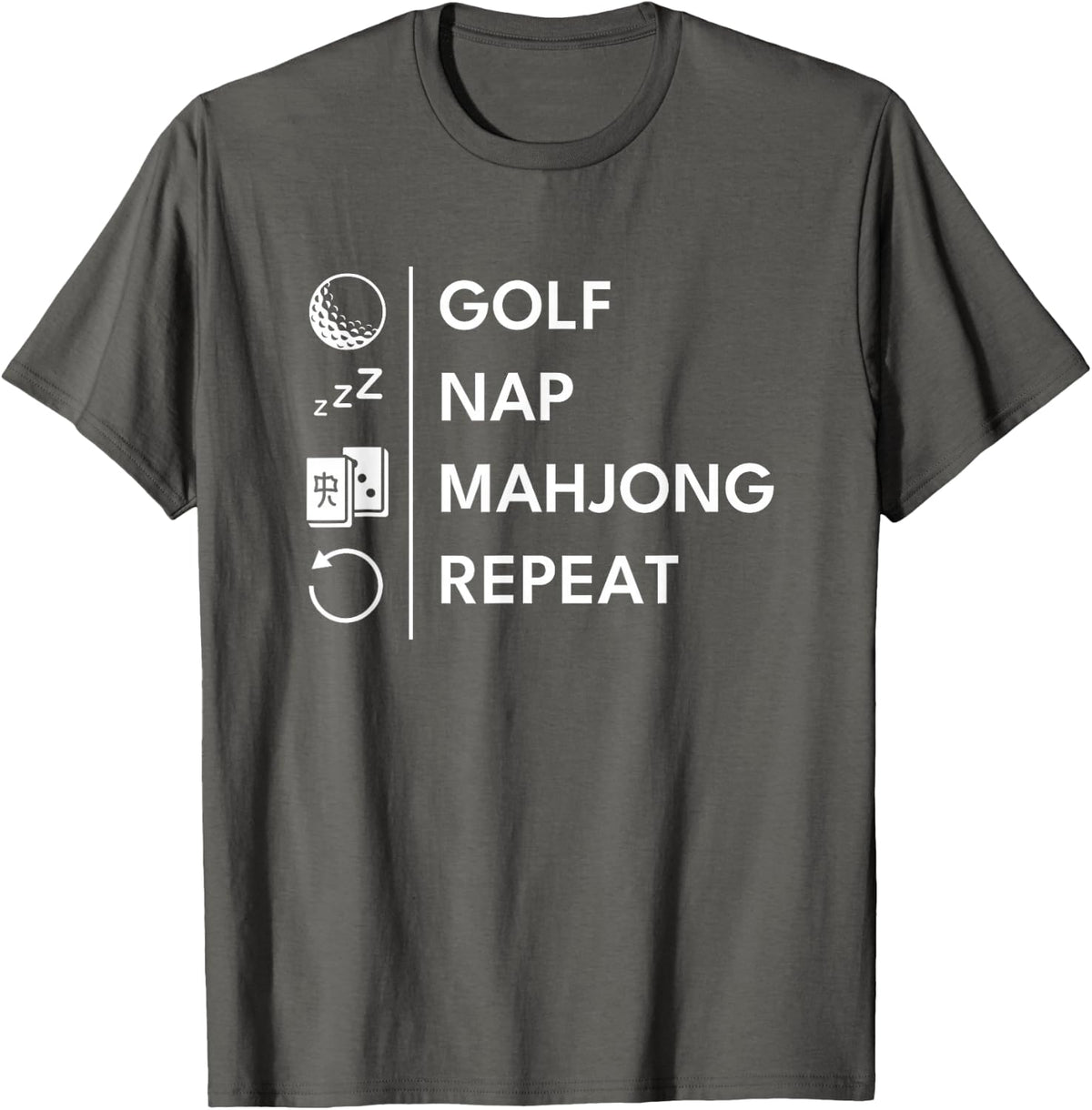 Golf Nap Mahjong Repeat T-Shirt - Asphalt Grey