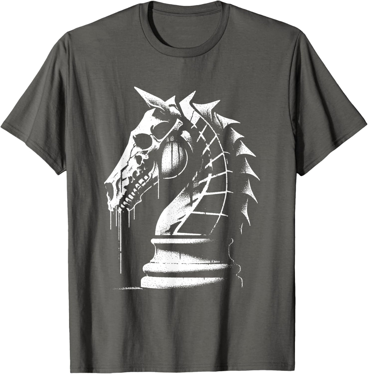 Knight Chess Figure - Creepy Knight Chess Halloween Lover T-Shirt - Asphalt Grey