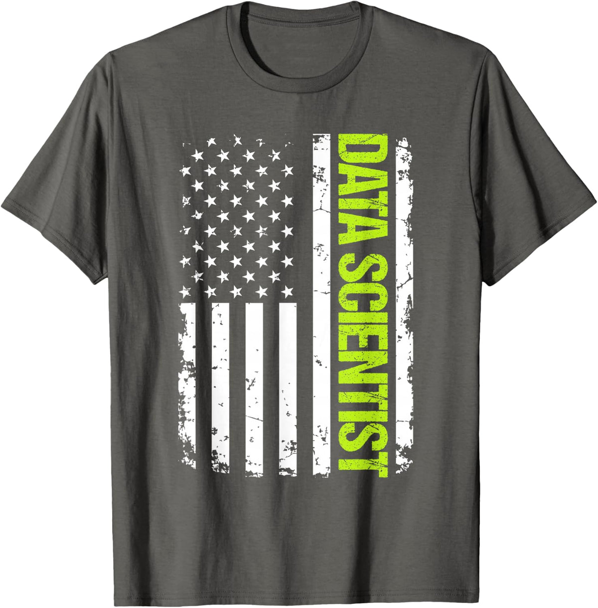 Data Scientist USA Flag T-Shirt - Asphalt Grey