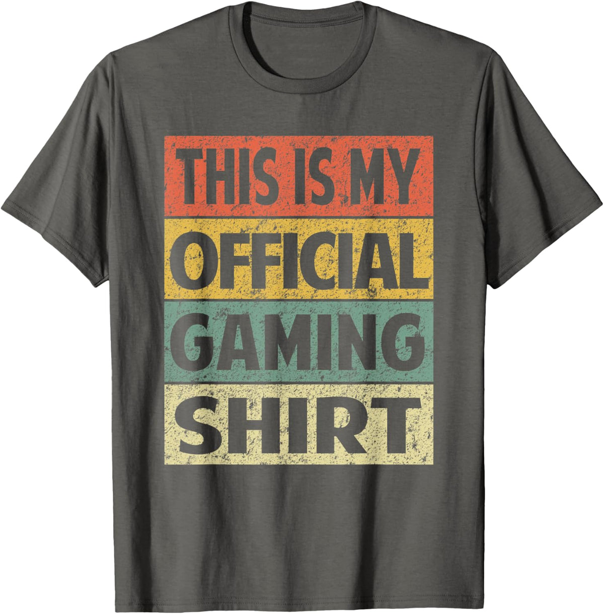 Funny Gamer Gift Shirt Retro This Is My Official Gaming T-Shirt - Asphalt Grey